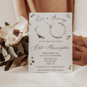 Love is Brewing, Coffee, Stains, Bridal Shower Invitation