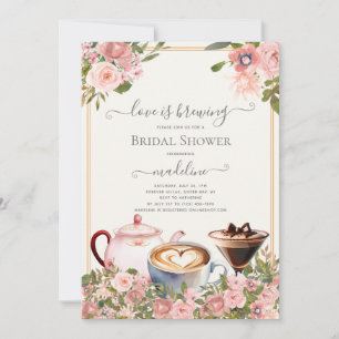 Love is Brewing Coffee Tea Martini Bridal Shower Invitation