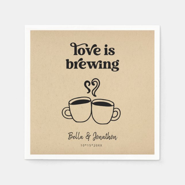 Love is Brewing Coffee /  Tea Napkin (Front)