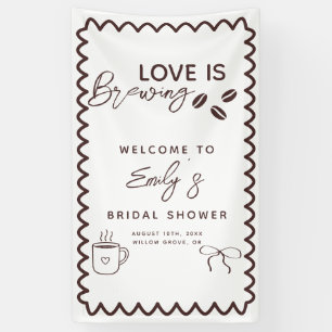 Love is Brewing Coffee Theme Bridal Shower Banner