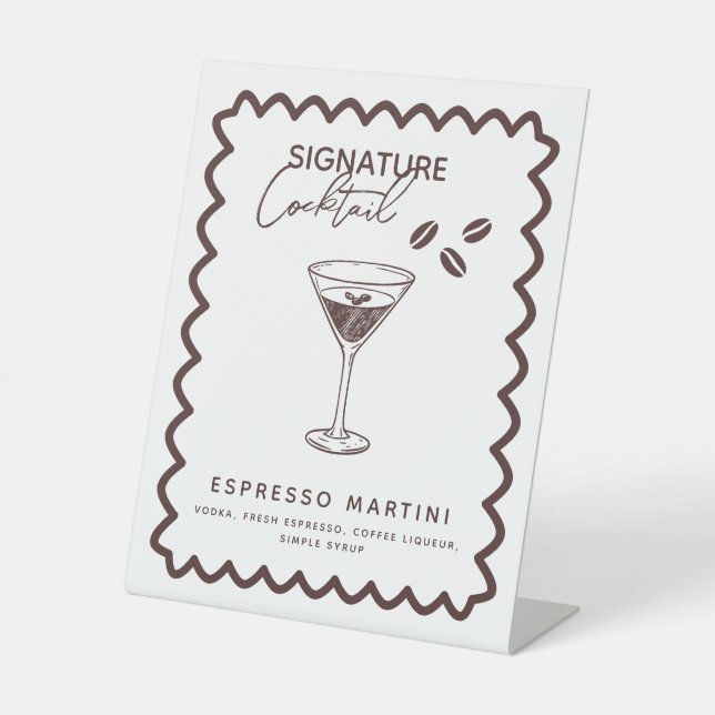 Love is Brewing Coffee Theme Bridal Shower Pedestal Sign (Front)