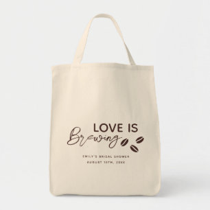 Love is Brewing Coffee Theme Bridal Shower Tote Bag
