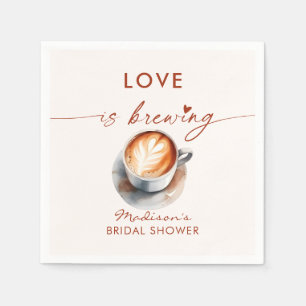 Love Is Brewing Coffee Themed Bridal Shower  Napkin