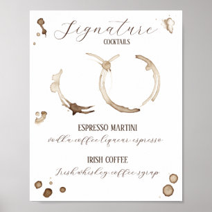 Love is Brewing! Coffee Themed Signature Drinks Poster