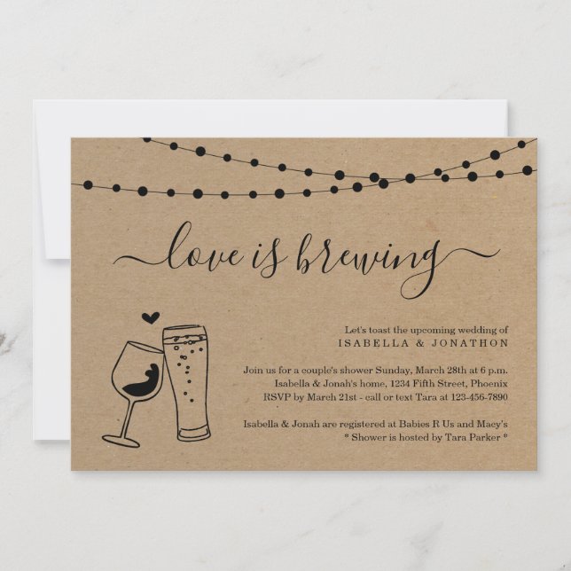 Love is Brewing Couples Bridal Shower Invitation (Front)