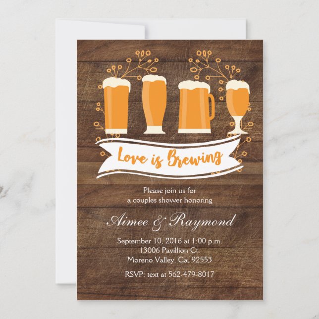 Love is Brewing Couples Shower Invitation (Front)
