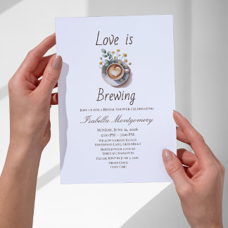Love Is Brewing Cozy Espresso Bridal Shower Invitation