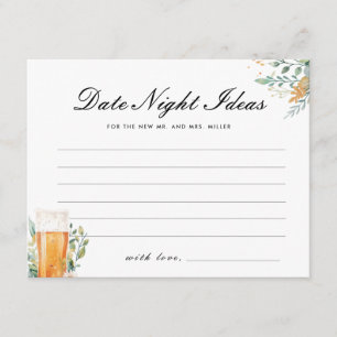 Love is Brewing Date Night Ideas Bridal Shower Enclosure Card