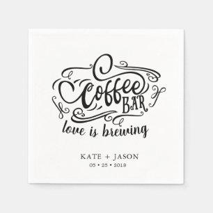 Love is Brewing Decorative Wedding Paper Napkin