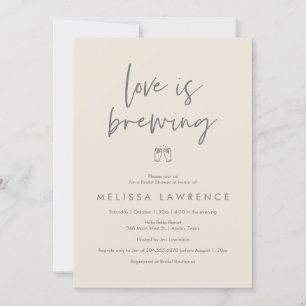 Love is brewing, Elegance Bridal Shower Beer Party Invitation