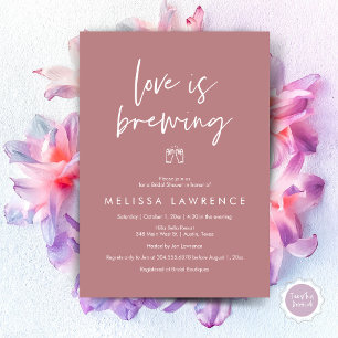 Love is brewing, Elegance Bridal Shower Beer Party Invitation