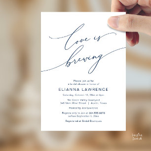 Love is Brewing Elegant Bridal Shower Brewery Invitation