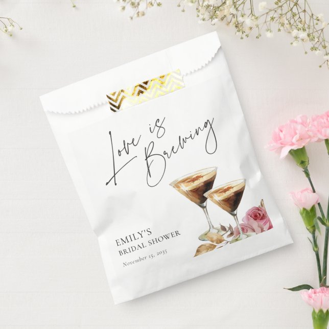 Love is Brewing Elegant Bridal Shower Favour Bags (Sealed)
