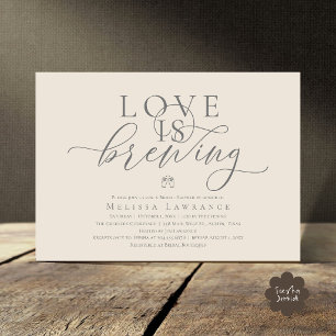 Love Is Brewing Elegant Script Bridal Shower Invitation