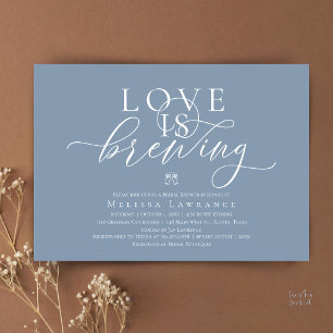 Love Is Brewing Elegant Script Bridal Shower Invitation