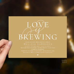 Love Is Brewing Elegant Script Bridal Shower Invitation