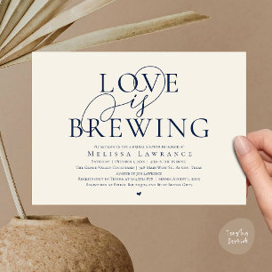 Love Is Brewing Elegant Script Bridal Shower Invitation