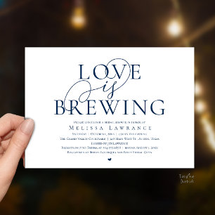 Love Is Brewing Elegant Script Bridal Shower Invitation