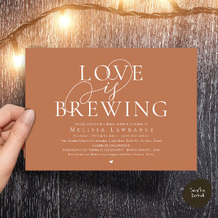 Love Is Brewing Elegant Script Bridal Shower Invitation