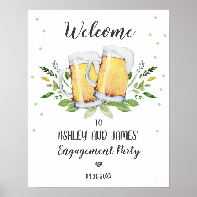 Love is Brewing Engagement Party Welcome Sign (Front)