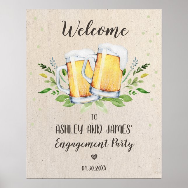 Love is Brewing Engagement Party Welcome Sign (Front)