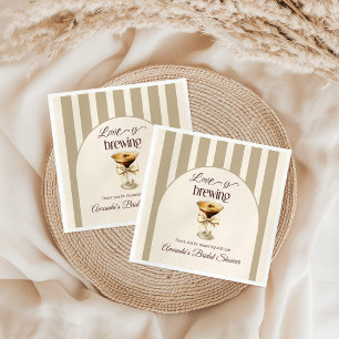 Love is Brewing Espresso Martini Bow Bridal Shower Napkin