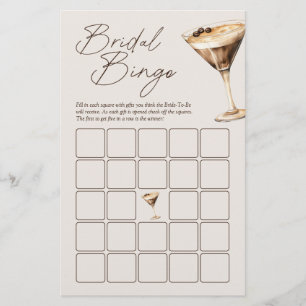 Love is Brewing Espresso Martini Bridal Bingo Game