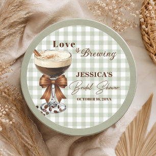 Love is Brewing Espresso Martini Bridal Shower Classic Round Sticker