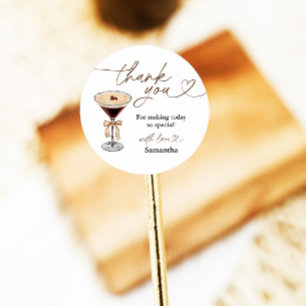 Love Is Brewing Espresso Martini Bridal Shower Classic Round Sticker