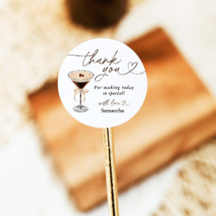 Love Is Brewing Espresso Martini Bridal Shower Classic Round Sticker