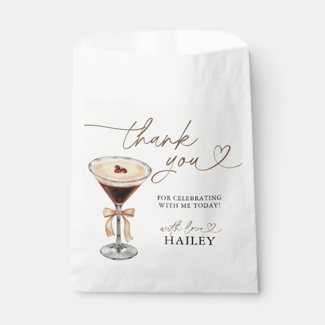Love Is Brewing Espresso Martini Bridal Shower Favour Bags (Front)