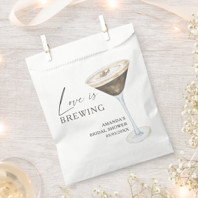 Love is Brewing Espresso Martini Bridal shower Favour Bags (Clipped)