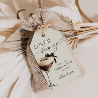 Love is Brewing Espresso Martini Bridal Shower Gift Tags