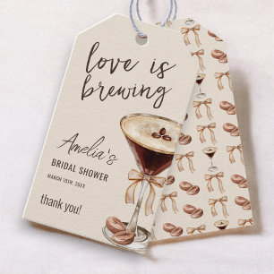 Love is Brewing Espresso Martini Bridal Shower Gift Tags