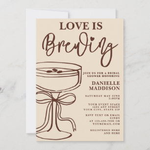 Love is Brewing Espresso Martini Bridal Shower Invitation