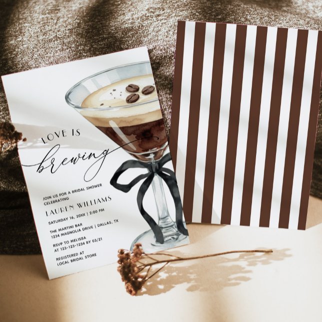 Love Is Brewing Espresso Martini Bridal Shower Invitation (Creator Uploaded)