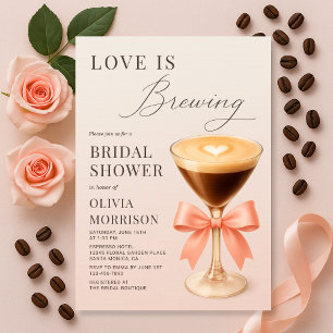Love is Brewing Espresso Martini Bridal Shower Invitation