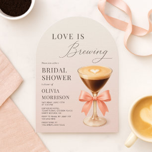 Love is Brewing Espresso Martini Bridal Shower Invitation