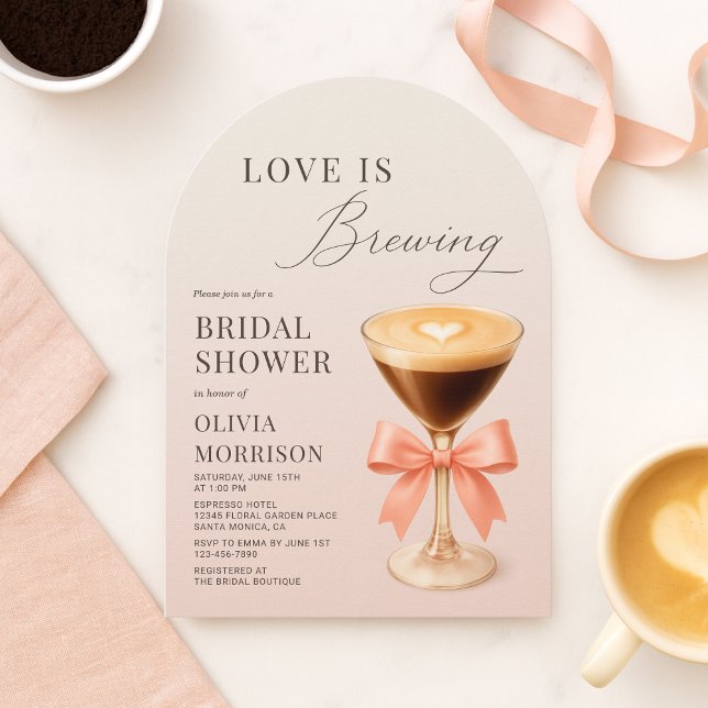 Love is Brewing Espresso Martini Bridal Shower Invitation (Creator Uploaded)