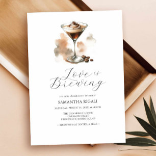 Love Is Brewing Espresso Martini Bridal Shower Invitation