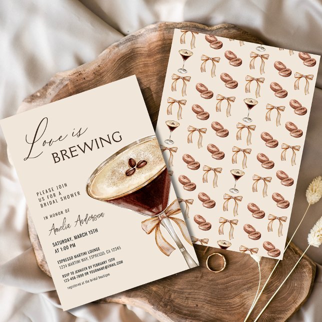 Love is Brewing Espresso Martini Bridal Shower Invitation (Creator Uploaded)