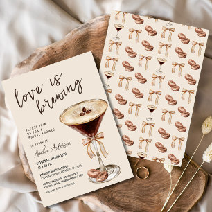 Love is Brewing Espresso Martini Bridal Shower Invitation