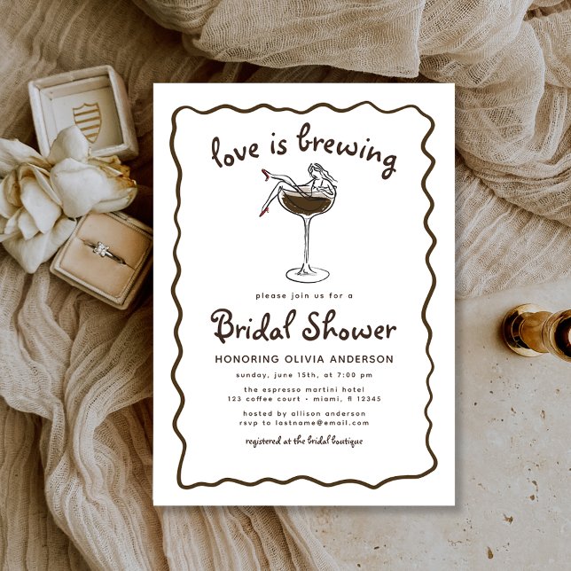 Love Is Brewing Espresso Martini Bridal Shower Invitation (Creator Uploaded)