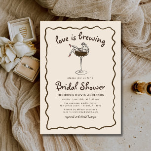 Love Is Brewing Espresso Martini Bridal Shower Invitation