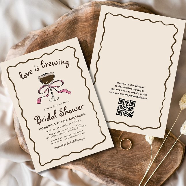 Love Is Brewing Espresso Martini Bridal Shower Invitation (Creator Uploaded)