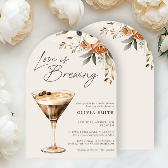 Love is Brewing Espresso Martini Bridal Shower Invitation (Creator Uploaded)