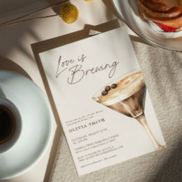 Love is Brewing Espresso Martini Bridal Shower Invitation