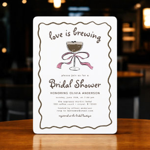 Love Is Brewing Espresso Martini Bridal Shower Invitation
