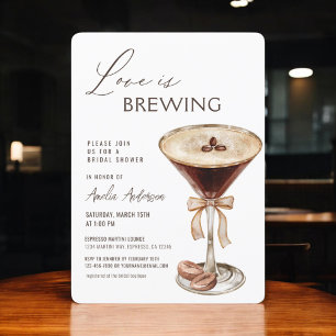 Love is Brewing Espresso Martini Bridal Shower Invitation