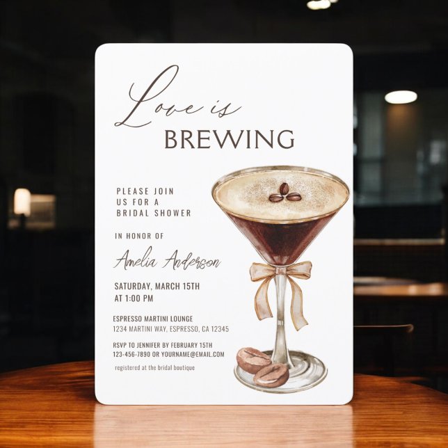Love is Brewing Espresso Martini Bridal Shower Invitation (Creator Uploaded)